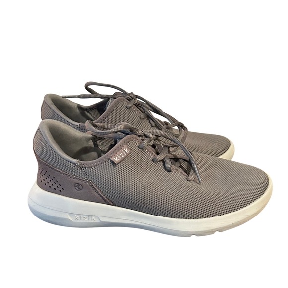 Kizik Womens Gray Sneakers Lace Up Walking Shoes Comfort Size W6 Wide M4 Wide - Picture 1 of 10